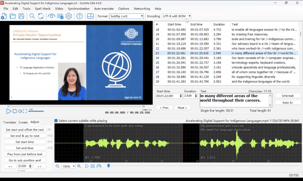 Video Translation and Subtitling