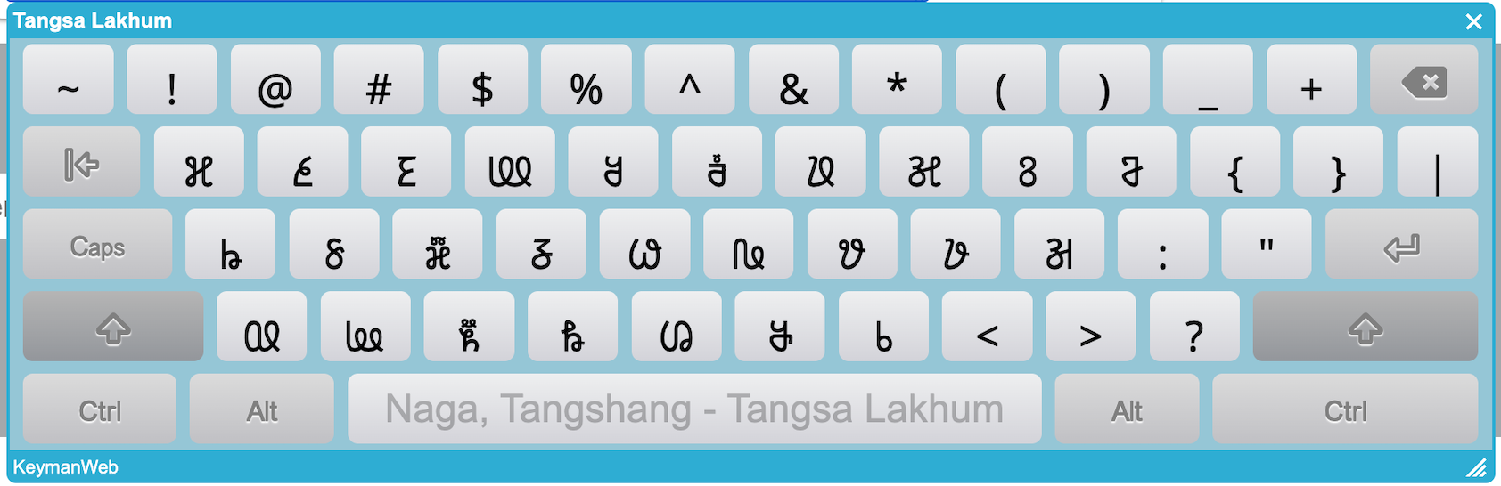 Tangsa Lakhum Keyboard Layout 2